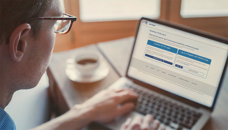 man logging in to Beneficiary Portal