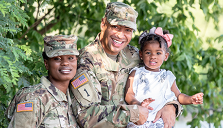 Soldier couple and child