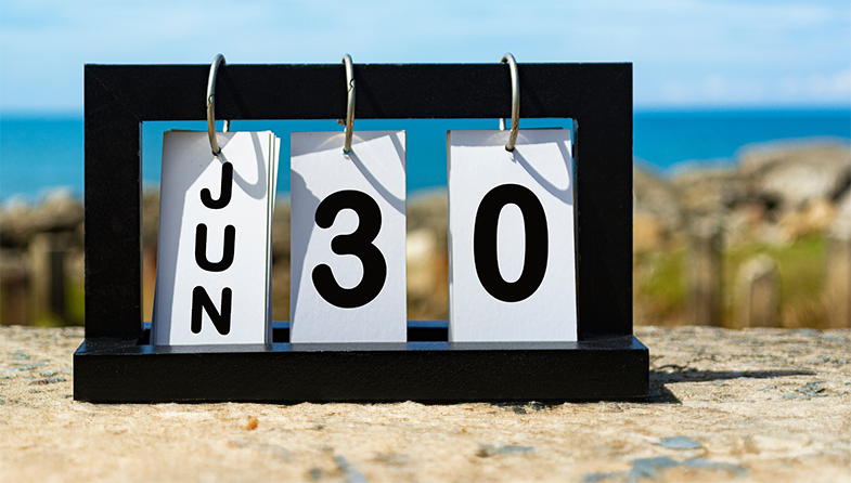 calendar showing June 30