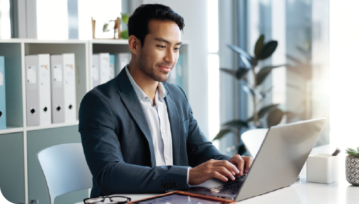 man at computer