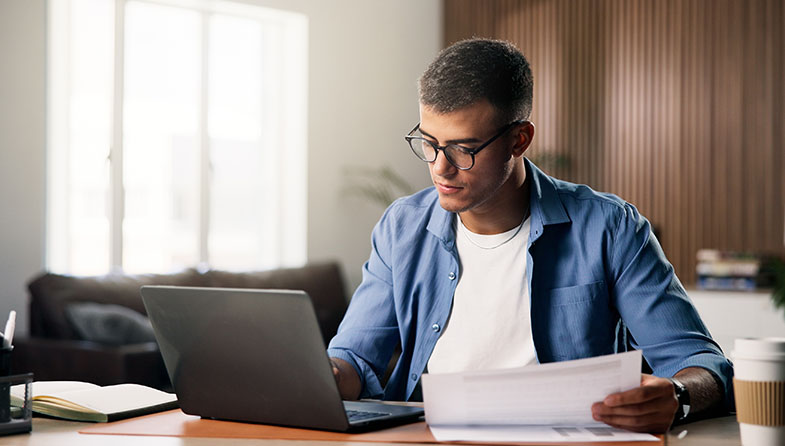 man using computer