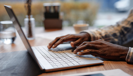 person using computer