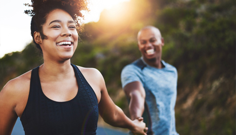 woman and man exercising