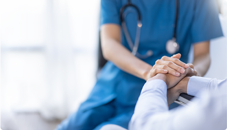 nurse comforting patient